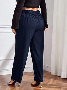 SHEIN Frenchy Pantalones de traje de unicolor talla grande para otoño/invierno - azul real - Ver 7