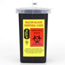 1/3PCS Sharpener Collection Bin, Black/Yellow Blade Drop Box, Sharpener Container Sharpener Disposal Box, Tattoo Waste Needle Disposal Box Convenient, Christmas Gifts, Tattoo,Simple Tool For The General Public And Tattoo Artists. Bedroom Accessories,Suitable For Professional Small Sharps Needle Disposal And Waste Tattoo Needle Disposal Container, Perfect For Home, Tattoo Salon, Embroidery, Barber Store Use - Multicolor - View 11