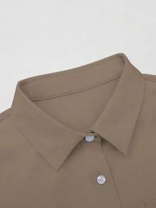 Airaco Áo sơ mi cỡ lớn, kiểu dáng thường ngày, họa tiết bướm, thích hợp cho mùa thu. - màu nâu - Xem 3