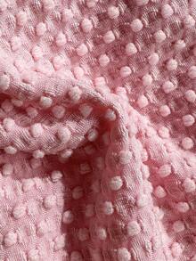 Swim Mod 女士夏季沙滩套装，纯色提花面料吊带性感比基尼套装，饰有贝壳金属装饰 - 粉色 - 查看 6