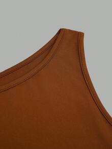 Sweetra Bộ 2 món áo tank top crop không tay tối giản thời trang cỡ lớn. - Nhiều màu - Xem 9