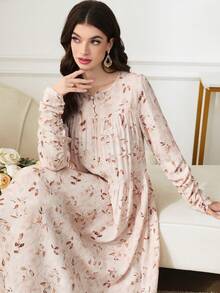 Al Najma Đầm kiểu Ả Rập dành cho nữ, kín đáo và thanh lịch với họa tiết hoa. - Nhiều màu - Xem 4