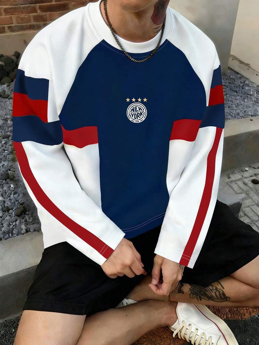 Aesthetic Post Áo thun thể thao nam Manfinity Hypemode, thiết kế phối màu, phù hợp mặc hàng ngày và đi du lịch, kiểu dáng rộng rãi, đẹp nhất, phong cách bạn trai, mùa hè, kỳ nghỉ, Y2K, cổ điển, áo thun dài tay nam, áo thun thủy thủ, áo thun dài tay nam. - Nhiều màu - Xem 1
