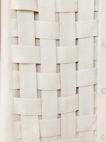 EASEVO Cămașă cu mânecă lungă, tricotată cu dantelă, în culori solide, mărime plus - Caisă - Vizualizare 11