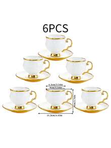 Afternoon Tea Set, With Handles, Heat-Resistant, Golden Luxury, Suitable For Restaurants, Homes And Offices, A Great Gift Choice For Family, Friends And Loved Ones - Multicolor - View 8