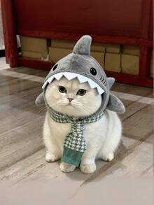 PETSIN 1 chiếc mũ đội đầu hình cá mập mềm mại, sang trọng, ngộ nghĩnh dành cho chó và mèo. Có thể điều chỉnh, là phụ kiện đáng yêu, hoàn hảo cho sử dụng hàng ngày, chụp ảnh, dự tiệc và làm đạo cụ cho thú cưng trong các dịp lễ. - Nhiều màu - Xem 1