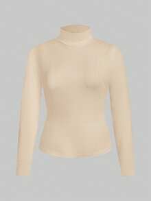 SHEIN Essnce 2 Áo thun cỡ lớn - Màu be - Xem 6