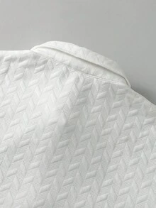 Manfinity Homme Bộ áo sơ mi ngắn tay và quần nam phối họa tiết, bộ đồ 2 mảnh dành cho nam. - Đen và trắng - Xem 8