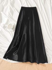 SHEIN 2件套少女褶皱腰身黑色亮片修身迷你裙