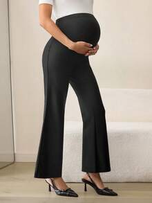 MaterniWear 孕妇纯色弹力腰优雅百搭喇叭裤