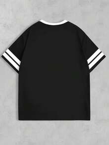 INAWLY 休闲街头风复古圆点数字字母图案运动学院风大码女式T恤 - 白色 - 查看 2