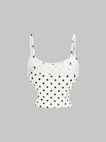 SHEIN MOD Bộ áo hai dây và chân váy chấm bi dành cho nữ, thời trang cho kỳ nghỉ và tiệc tùng, phong cách sinh viên, thường ngày, thanh lịch, trang phục cho nữ, trang phục mùa hè cho nữ, bộ đồ dự tiệc cho nữ, bộ đồ thanh lịch cho nữ, bộ đồ chấm bi, bộ đồ trắng đen, bộ đồ thanh lịch cho nữ, váy hai mảnh, trang phục đi nghỉ mát hai mảnh cho nữ, bộ đồ hai mảnh màu kem - Đen và trắng - Xem 5