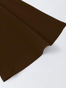 GlowEve CURVE 大码女士优雅通勤休闲纯色高腰口袋工作裤 - 咖啡棕 - 查看 3