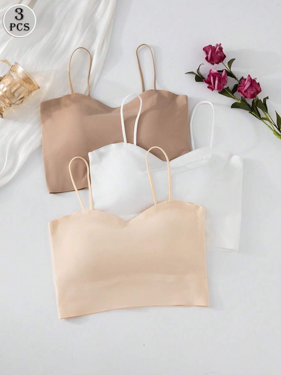 Bộ 3 áo ngực nữ không đường may, không gọng, có đệm, dùng hàng ngày. - Nhiều màu - Xem 1