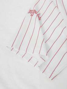 Sparklyn 2件套休闲时尚少女数字图案V领短袖上衣和阔腿运动裤套装 - 粉色 - 查看 4