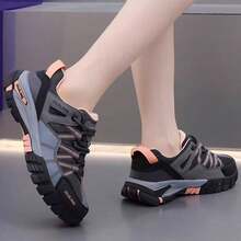 SEGURITO Tenis de mujer,tenis industriales para mujer,zapatos industriales,botas de casquillo industrial,zapatos de trabajo, zapatillas de trabajo ligeras,diseño con puntera de acero y suela resistente a perforaciones, antideslizante y resistente al desgaste, adecuado para obras de construcción, actividades al aire libre, logística y transporte, entre otros escenarios,tenis de mujer oferta. - negro y rosa - Ver 4