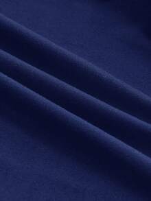 ROMWE Grunge Punk Gothic Cross Pendant Lace Patchwork Mock Neck Fitted Women T-Shirt - Blue - View 4