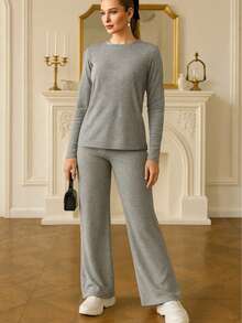 CONJUNTO SET DE MANGA LARGA ABIERTA - Gris - Ver 1
