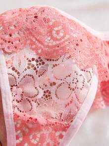 1pc Women's Ombre Lace Thong Panty - Pink - View 3