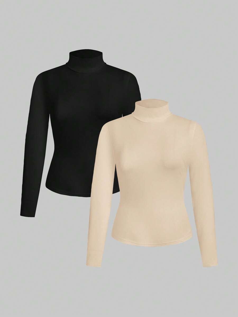 SHEIN Essnce 2 Áo thun cỡ lớn - Màu be - Xem 1