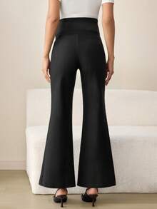 MaterniWear 孕妇纯色弹力腰优雅百搭喇叭裤