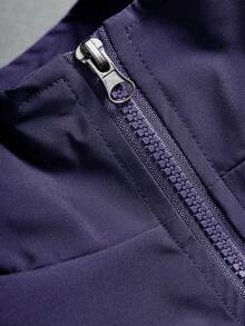 PAVTROS Áo khoác nam cổ đứng phối màu tương phản có khóa kéo - Màu tím - Xem 5