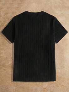 HIMLAND 3pcs Pack Men's Plain Round Neck Rib-Knit Leisure Short-Sleeved T-Shirt - Green - View 7