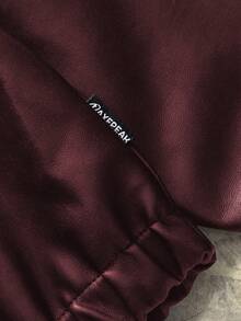 AXEPEAK 男士时尚拉链短款休闲夹克，百搭皮夹克 - 紅色 - 查看 4