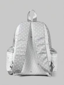 ROMWE 1pc Cute Kawaii Plush Lucky Clover Cat Pendant With Striped Star, Heart, Wing Decorations, Multi-Pocket Fashion Minimalist Doll, Suitable For Women's Backpack, College, Commute, Travel - White - View 2