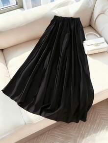 SHEIN 2件套少女褶皱腰身黑色亮片修身迷你裙