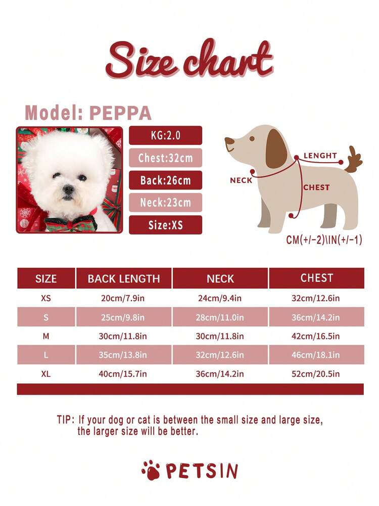 PETSIN 一件猫狗通用毛衣，红色新年宠物毛衣，适合秋冬季节穿着，精美立体蝴蝶结装饰。 - 紅色 - 查看 3