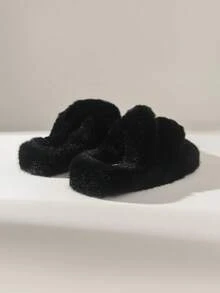 Solecia 女士毛绒休闲保暖家居拖鞋