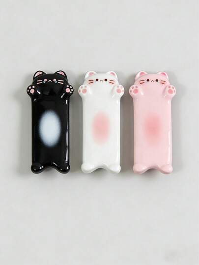 Anime 3 Random Cat Hairpins, Cute Hug Cat Duck Bill Clips, Acrylic Cat Hair Accessories, Suitable For Daily Wear