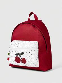 ROMWE Kawaii Ba lô in hình dơi phong cách Gothic cổ điển, túi xách công sở dung tích lớn, thích hợp cho lễ Halloween. - Đỏ - Xem 5