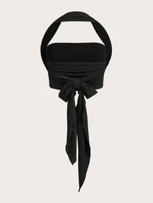 Truni 大码女士优雅纯黑色百搭露背吊带背心，多穿款式，适合约会、通勤、日常穿着/2026/新年 - 黑色 - 查看 2