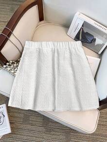 GlowEve CURVE Váy xếp ly trang trí màu trơn thanh lịch dành cho nữ cỡ lớn - trắng - Xem 2