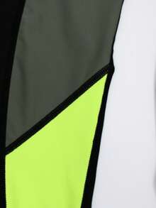 Manfinity Swimmode 男士撞色圆领长袖连体泳衣 - 黑色 - 查看 8