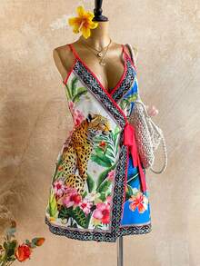 Soleia 热带印花迷你连衣裙，适合度假穿着 - 彩色 - 查看 6