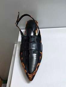 CUCCOO BIZCHIC Giày cao gót đế dày hở gót kiểu dáng mới - màu đen - Xem 6