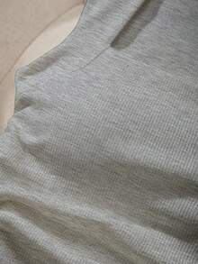 Comfortcana Casual Solid Color Versatile Square Neck Draped Bust Padded Bra Free Camisole, Suitable For Autumn And Summer, Built-In Bra - Light Grey - View 7