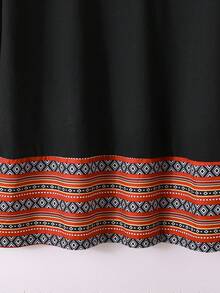 Lacomfia Áo thun dài tay dáng rộng, tối giản, phối màu, họa tiết Sadu cổ điển, phong cách thường ngày, dành cho nữ, thích hợp cho mùa xuân/thu. - Nhiều màu - Xem 4