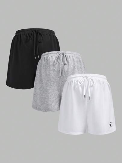 Modmama Pantalones cortos sueltos con estampado de ciervos y cordón en la cintura para maternidad