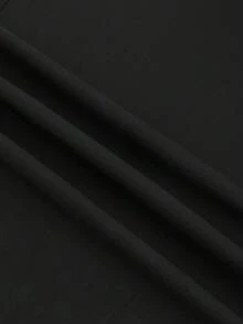 Linhara 大码女式经典黑白条纹不对称下摆长袖宽松休闲时尚衬衫和配套纯色直筒裤两件套，Regalyn 简约通勤工作日常百搭款 - 黑與白 - 查看 3