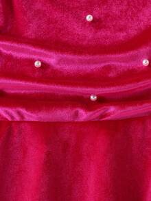 Elladie kids Tween Girls' Long Sleeve Off Shoulder Beaded A-Line Princess Dress, Spring/Autumn - Pink - View 5