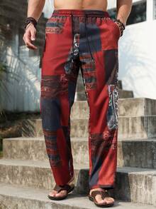 Manfinity RSRT 男士彩色拼接弹力腰直筒裤 - 彩色 - 查看 7