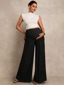 MaterniChic Maternity Clothes Maternity Pants Maternity Solid Color Pants For Daily Wear Black - Black - View 6