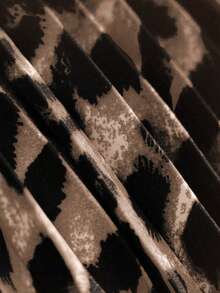 Franclia Đầm xòe xếp ly dáng ôm thanh lịch, thắt eo, họa tiết da báo, thích hợp cho công sở và đi làm. - Cà phê nâu - Xem 7