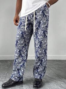 HUEFORM Quần dài ống rộng dệt jacquard dành cho nam, màu xanh hải quân. - Xanh đậm - Xem 5