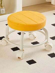 1家庭滑轮儿童学习踏脚椅小凳子矮凳懒人轮滑美缝小椅子网红板凳美缝钉移动沙发凳小凳子