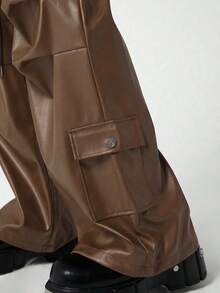 Manfinity EMRG Pantalones casuales de unicolor para hombre - Marrón - Ver 5